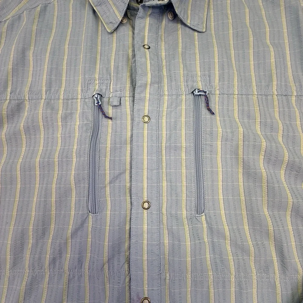 Patagonia Fishing Shirt‎ Mens XL Blue White Long Sleeve Zip Pockets Outdoors